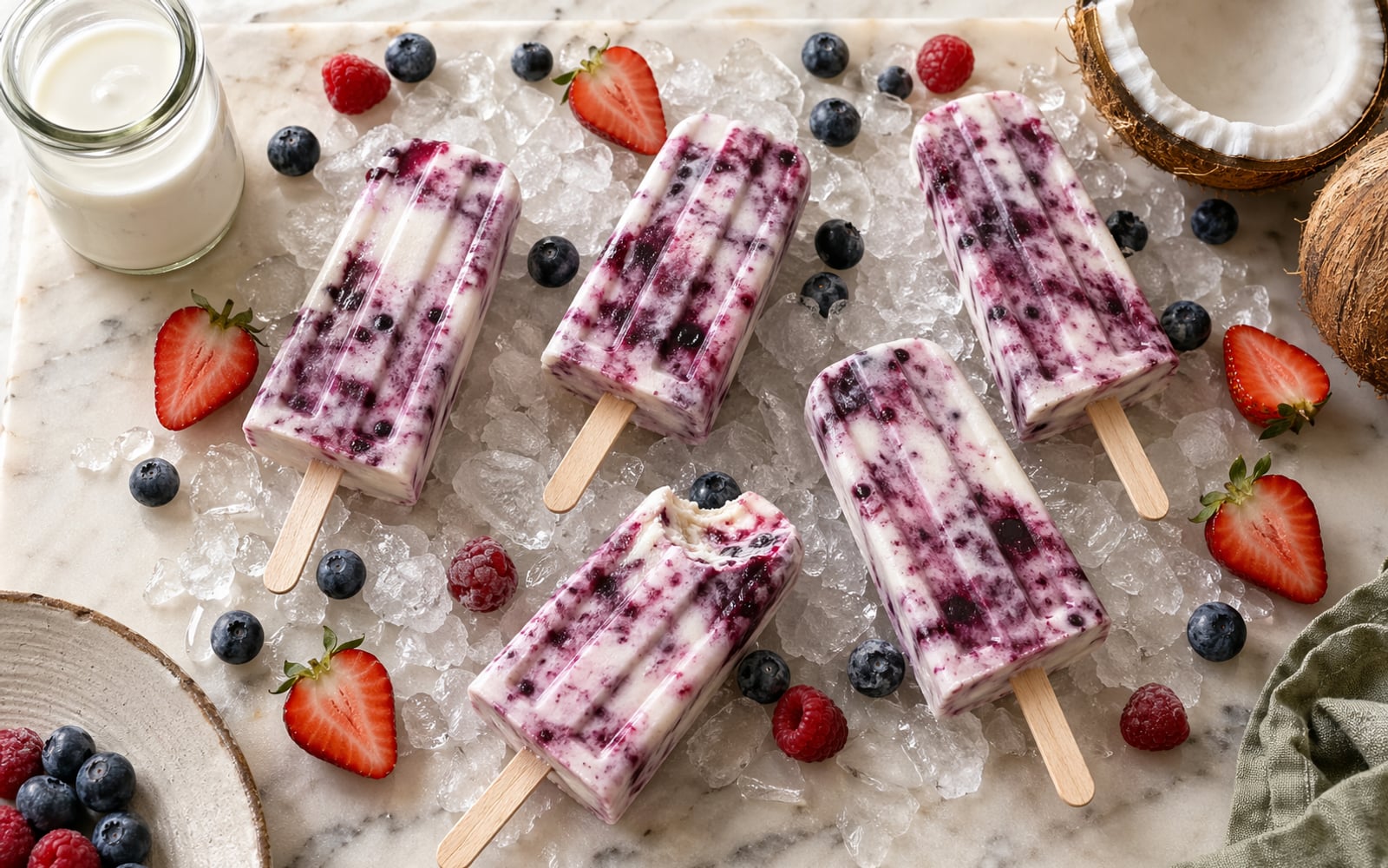 Berry-Coconut Probiotic Popsicles — GutPlate recipe photo
