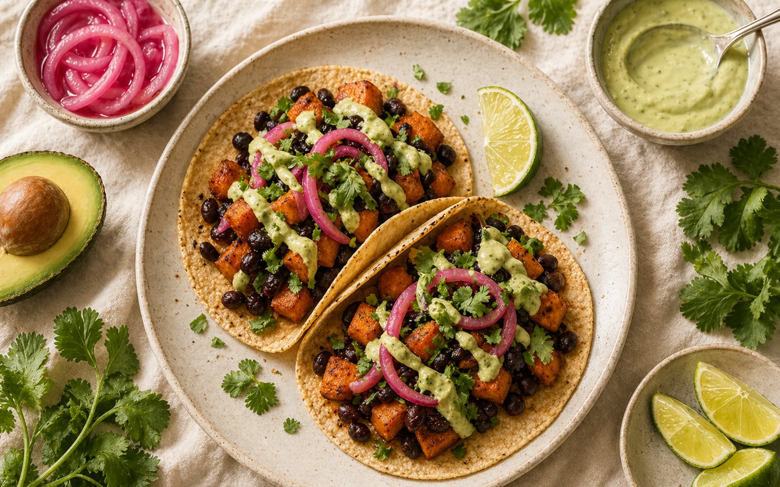 Black Bean & Sweet Potato Tacos — GutPlate recipe photo