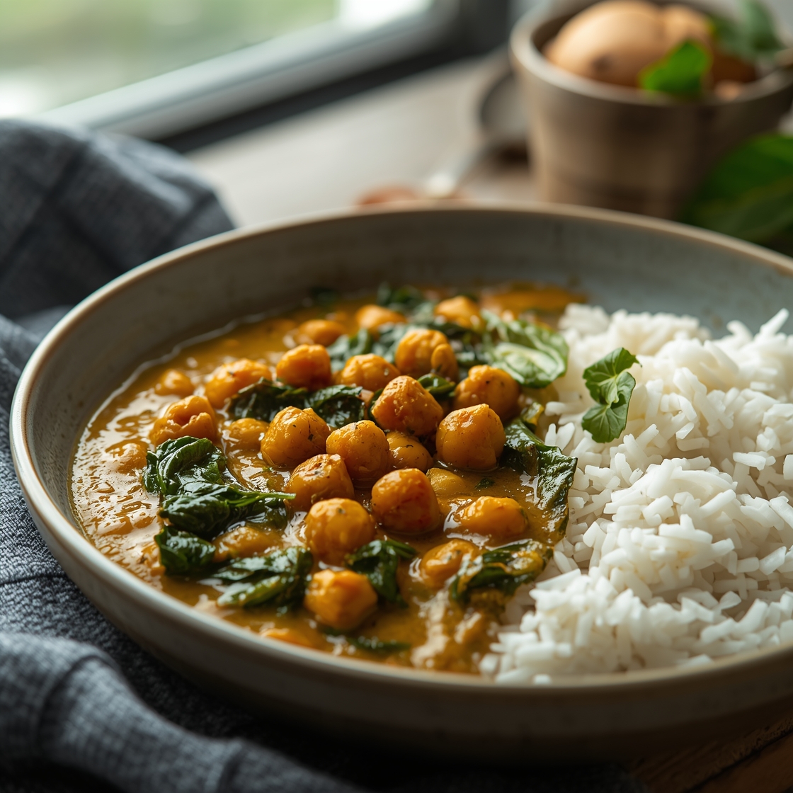 One-Pot Chickpea & Spinach Curry