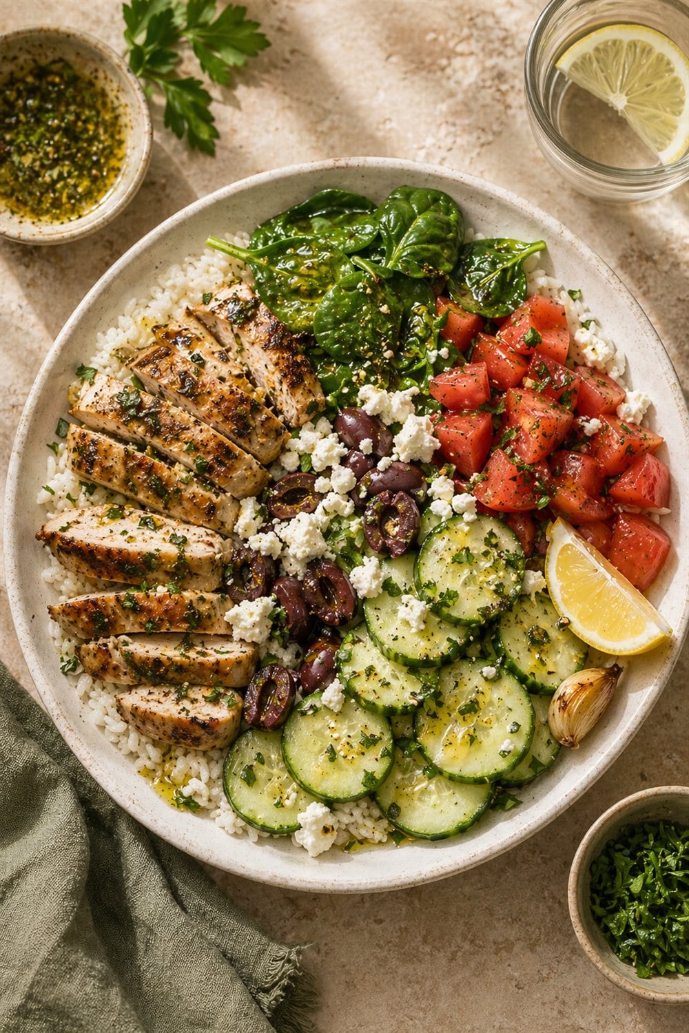 Low-FODMAP Chicken & Rice Bowl — Pinterest image