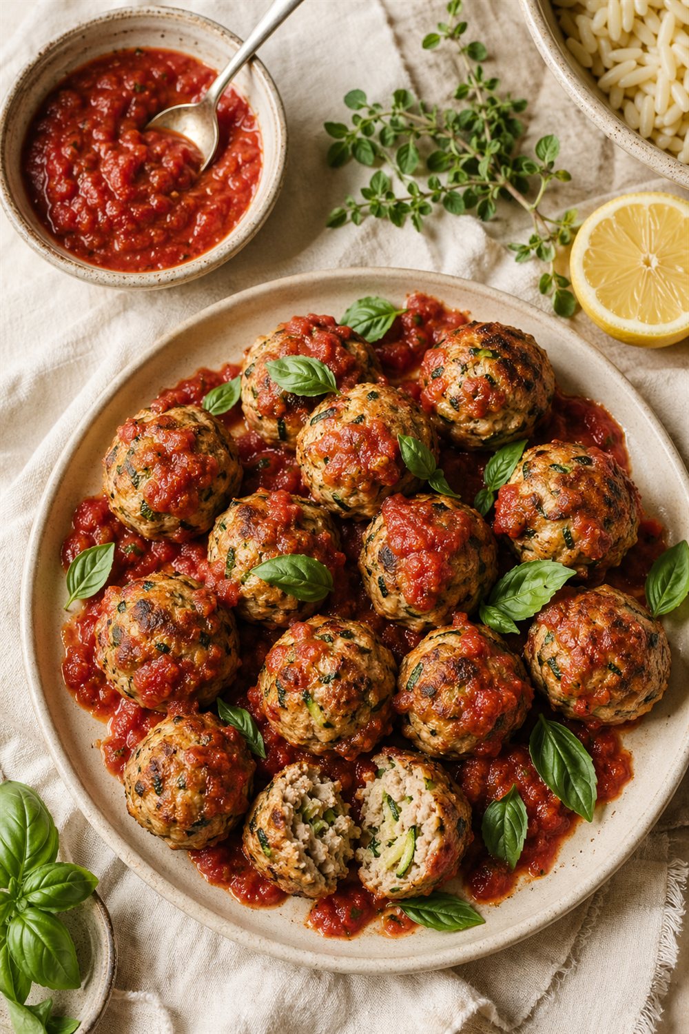 Low-FODMAP Turkey & Zucchini Meatballs — Pinterest image