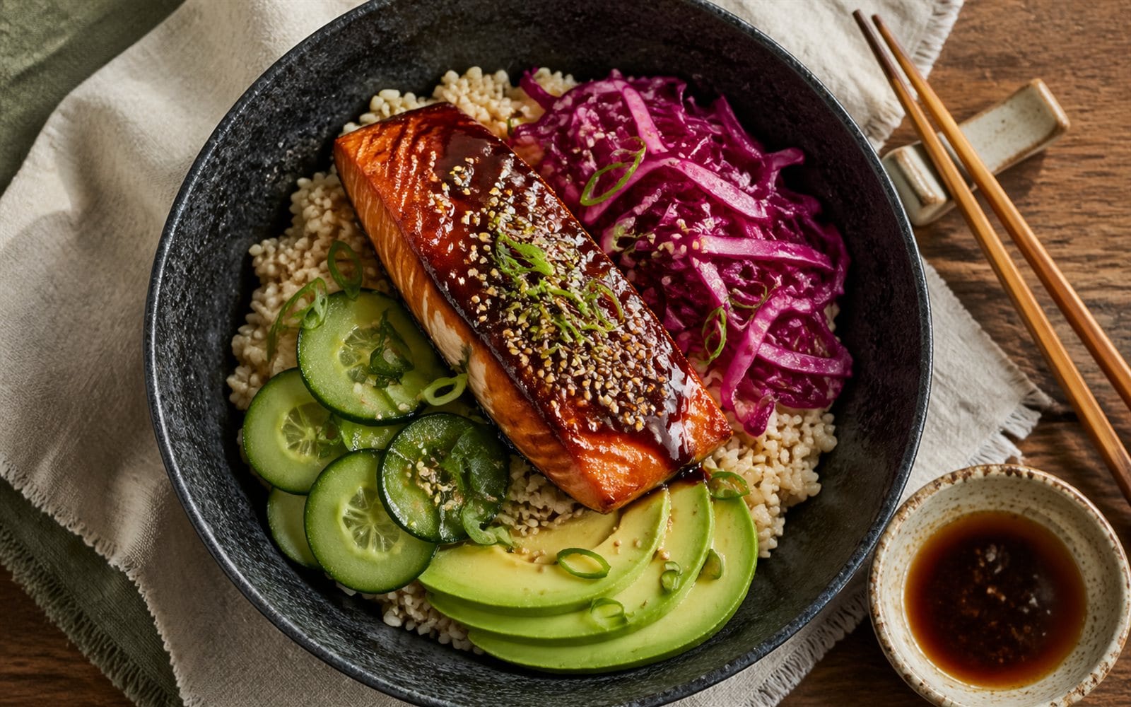 Miso-Ginger Salmon Bowl — GutPlate recipe photo