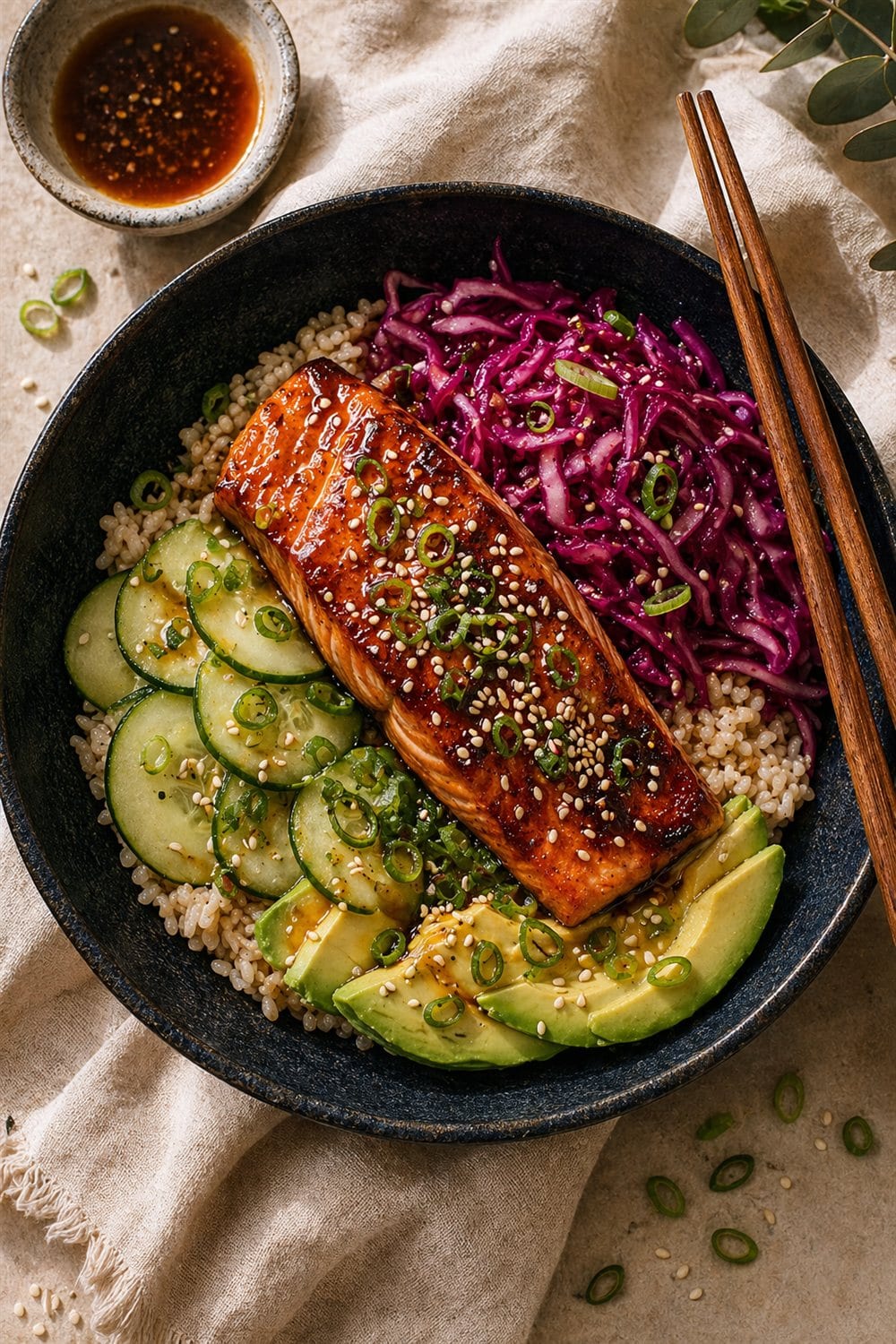 Miso-Ginger Salmon Bowl — Pinterest image