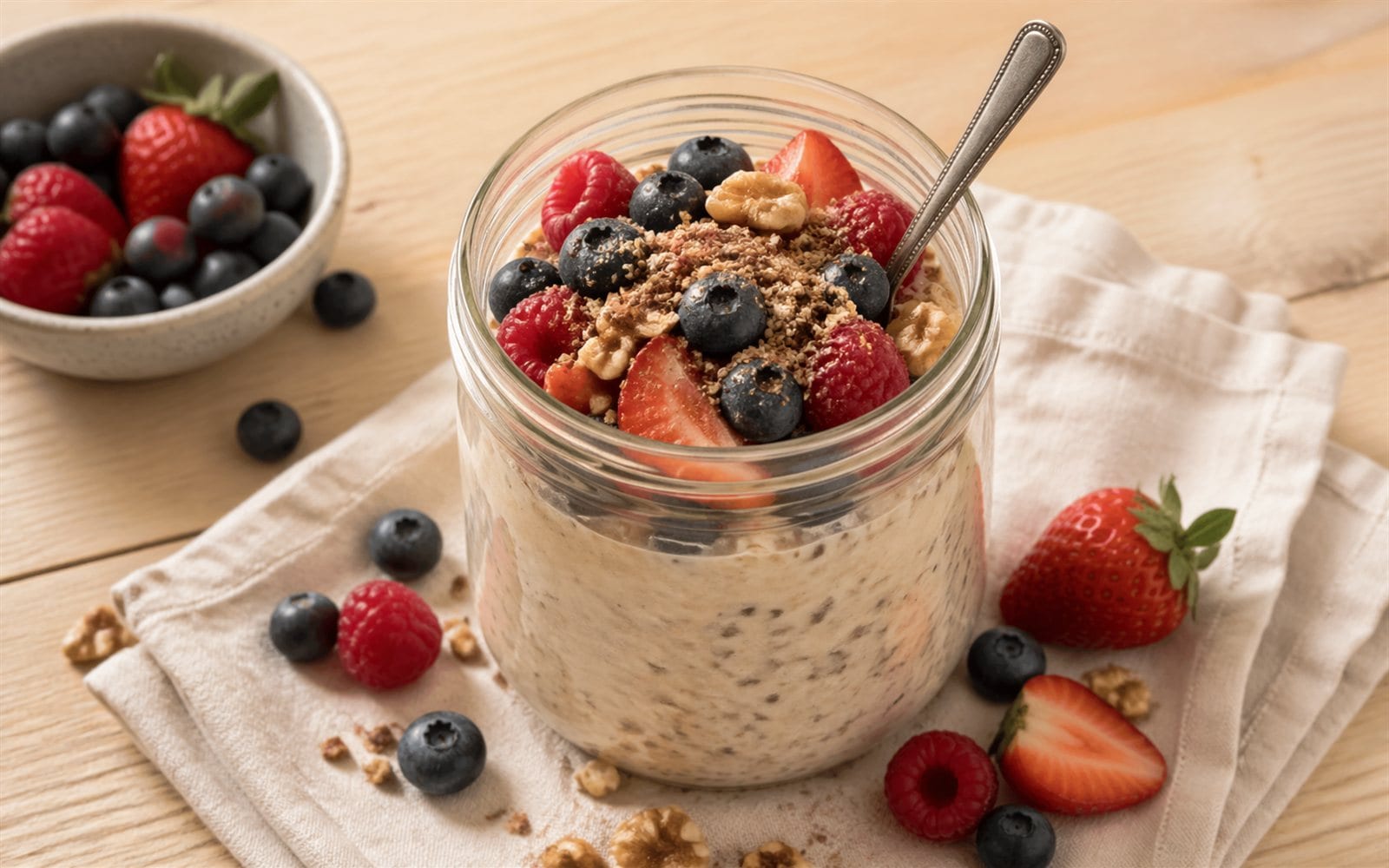 Overnight Oats with Kefir & Berries — GutPlate recipe photo