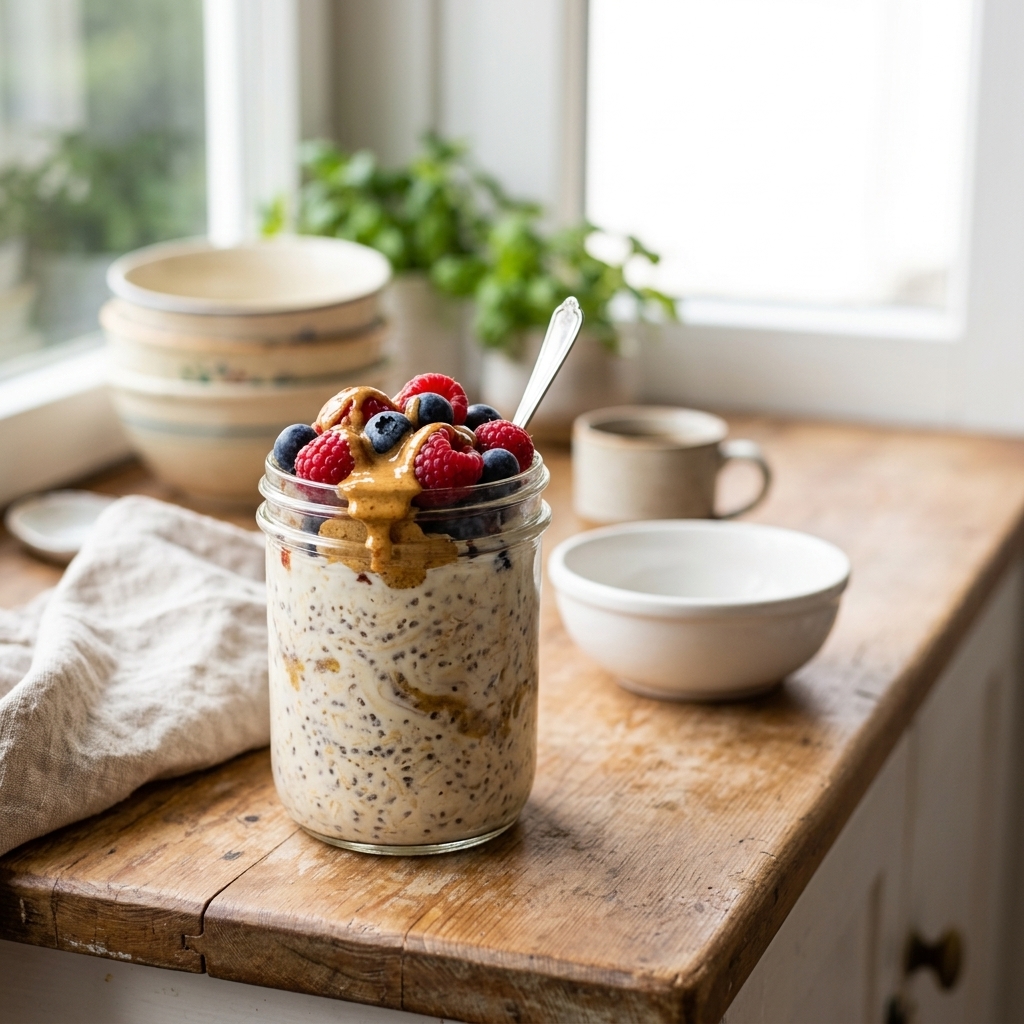 Overnight Oats with Chia & Berries