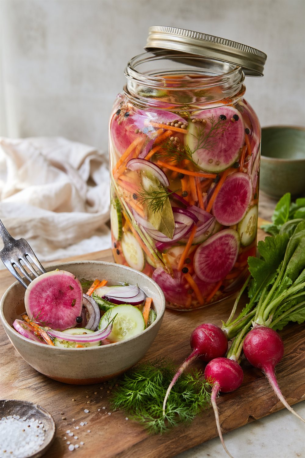 Quick-Pickled Vegetables with Live Cultures — Pinterest image