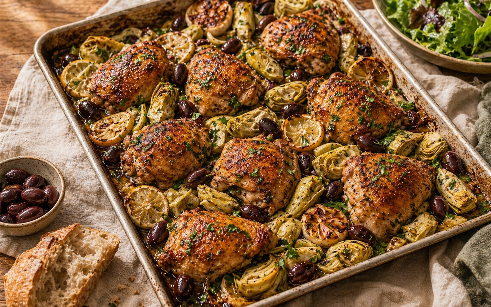 Sheet-Pan Chicken with Artichokes & Olives — GutPlate recipe photo